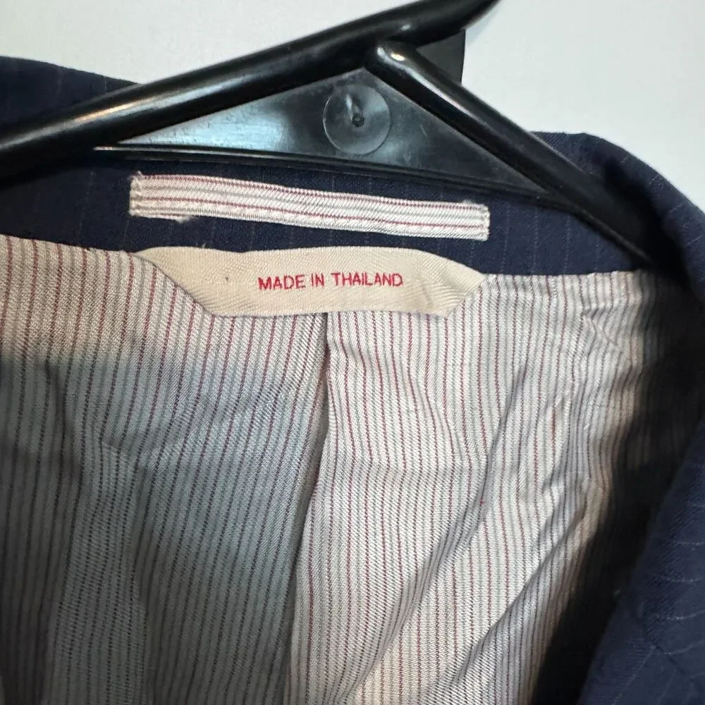 Brooks Brothers Blazer Mens 42R Navy Blue Pinstripe Wool Tollegno Jacket Coat